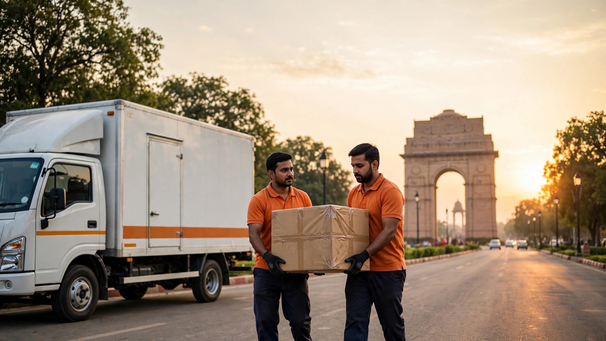 EzRelocation moving crew loading a truck in Delhi NCR