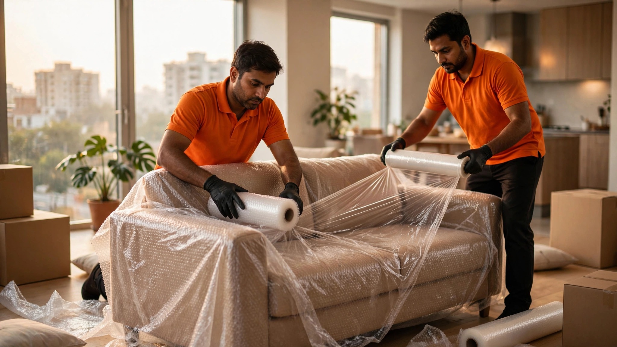 EzRelocation crew packing a Delhi apartment