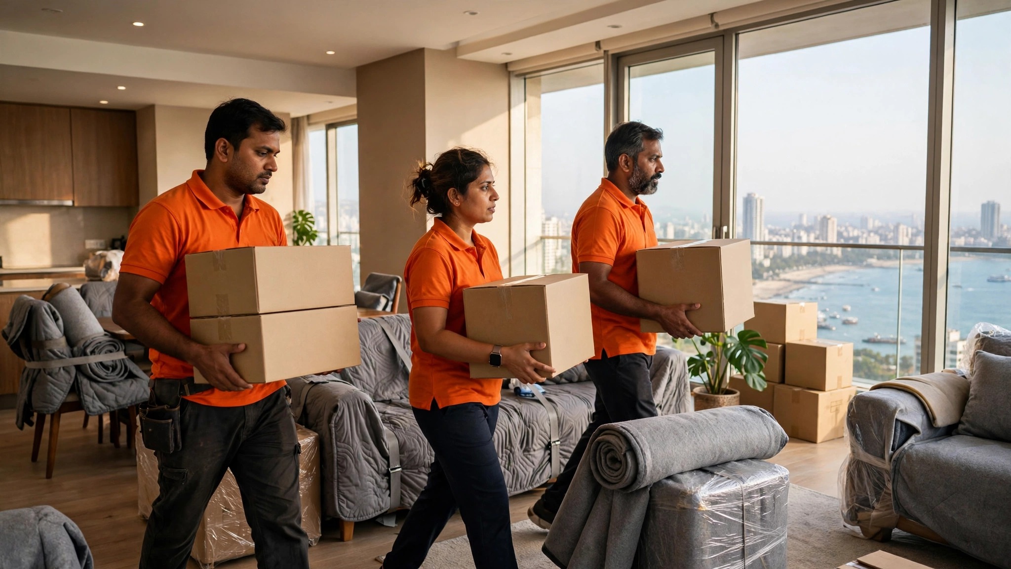 EzRelocation crew packing a Mumbai apartment